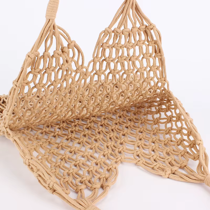 Sacs en crochet tendance pour femmes, sacs de plage d'été, sacs fourre-tout esthétiques en raphia, sacs à main en paille, sacs à bandoulière bohèmes tissés