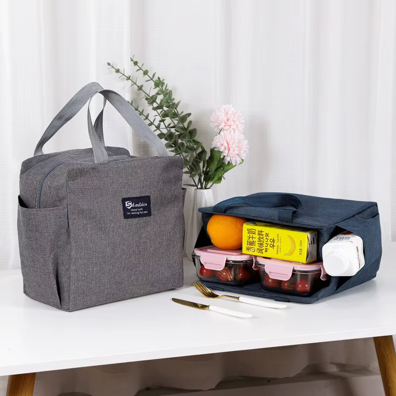 Sac Thermique DoublePocket Déjeuner Sac LargeCapacity Étudiants Repas Épais En Aluminium Feuille Portable Isolé Boîte