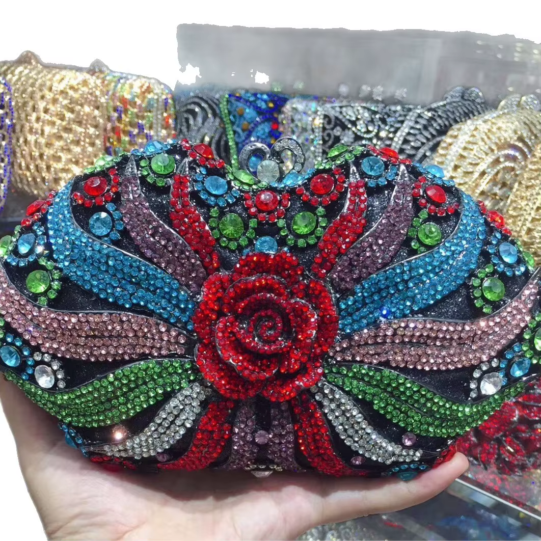 Sac de dîner en métal et diamant pour robe de Banquet pour dames