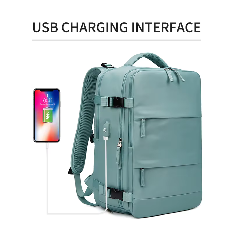 Femmes sac à dos pour ordinateur portable 15.6 pouces adolescente USB charge école sac à dos sac à chaussures indépendant voyage sac à dos en plein air sac à dos