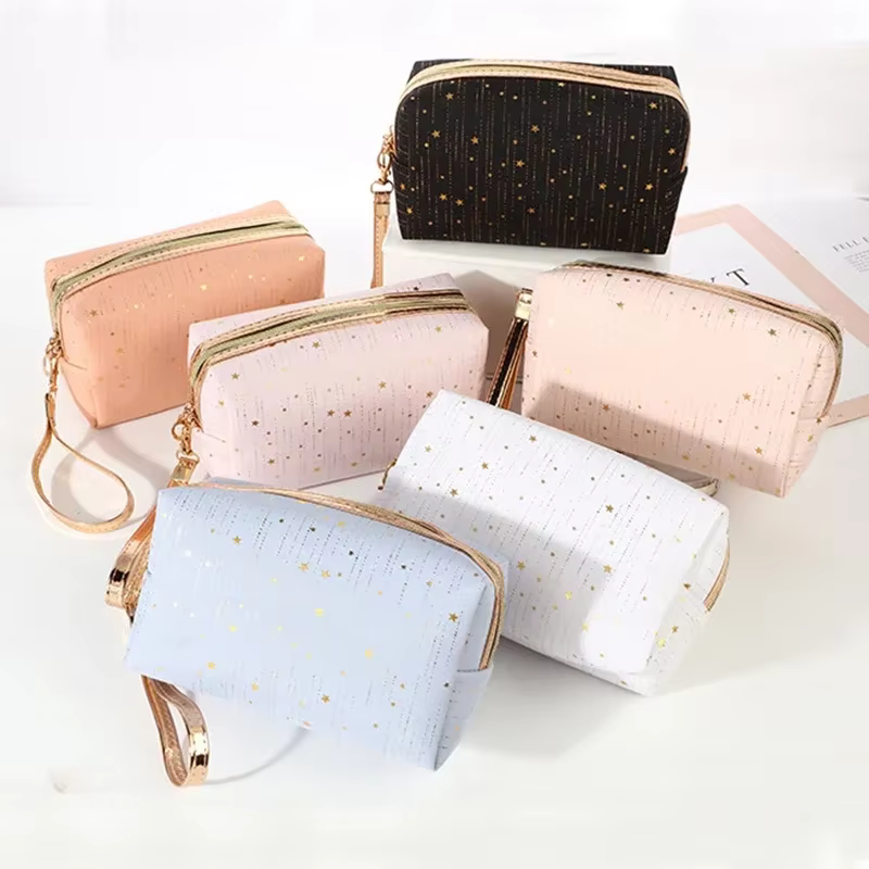 Mode femmes sac cosmétique Paillette étoiles dames trousse de maquillage