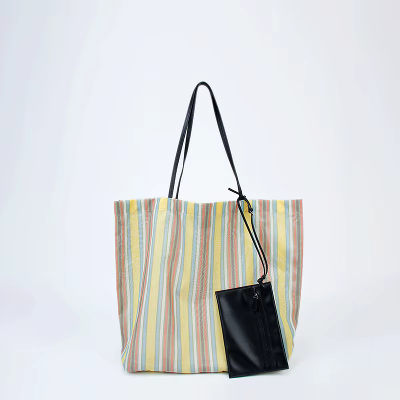 Sac fourre-tout rayé arc-en-ciel Y2K