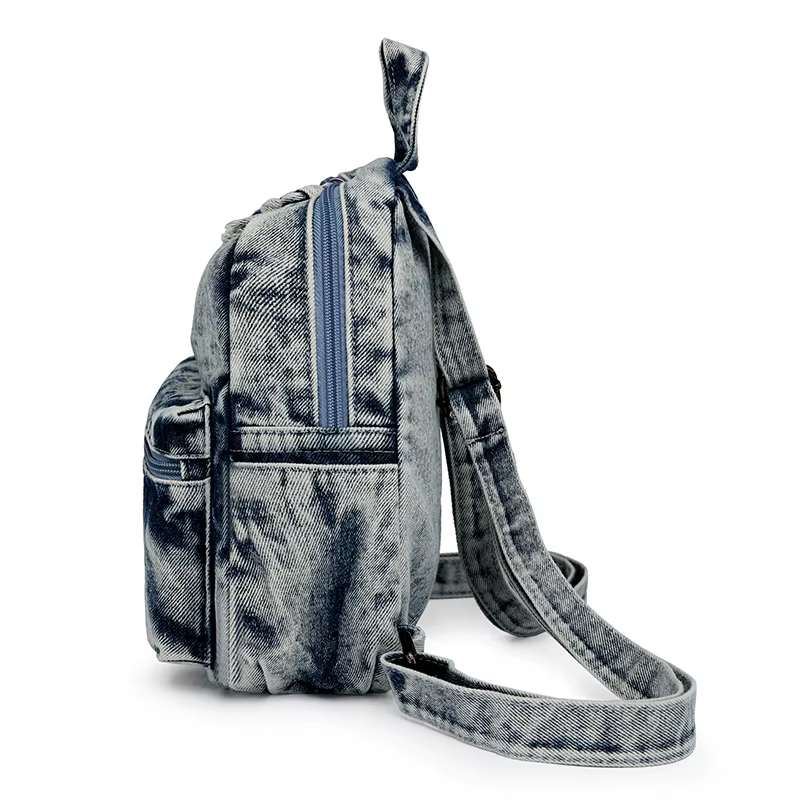 Sacs à dos en denim délavé pour femmes