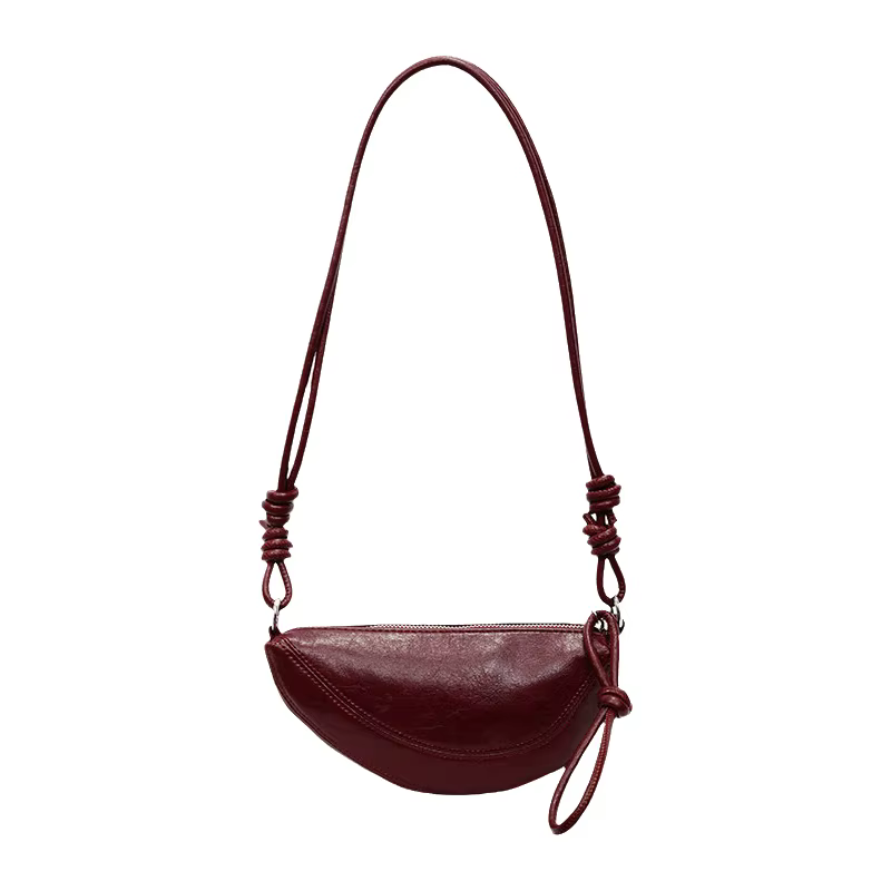 Sac à bandoulière en cuir souple en forme de dumpling pour femme, idéal pour les trajets quotidiens, sac polyvalent à porter en bandoulière ou sous le bras, tendance 2025