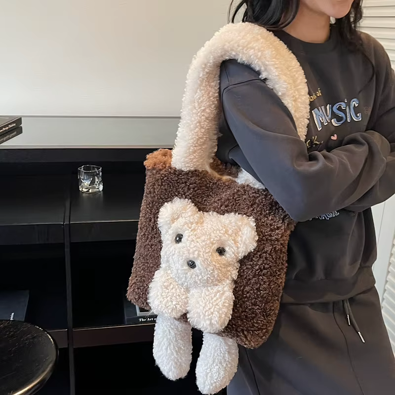 Style japonais Kawaii sac femmes dessin animé en peluche sac à bandoulière