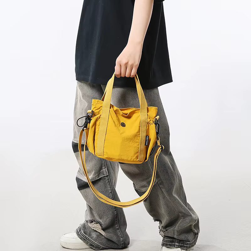 Sac seau en nylon couleur unie pour femme