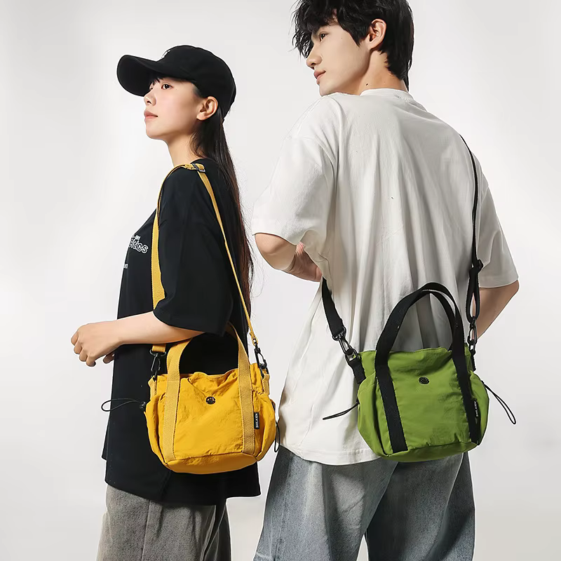 Sac seau en nylon couleur unie pour femme