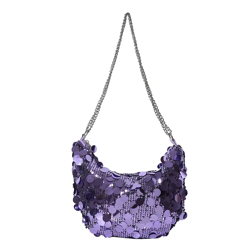 Sac à Main Demi-Lune Hobos à Paillettes pour Femme