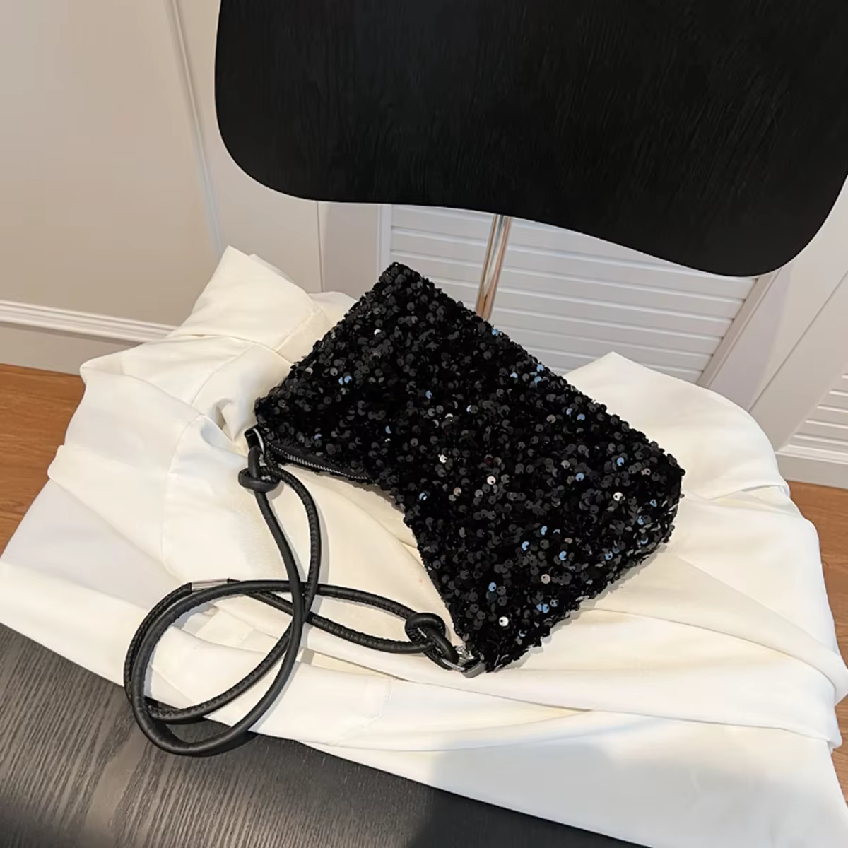 Sac bandoulière chic et décontracté 2026 INS Black Spice Glitter