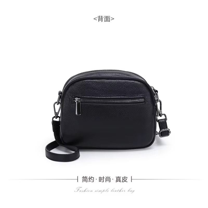 Sac bandoulière en cuir véritable gaufré croco