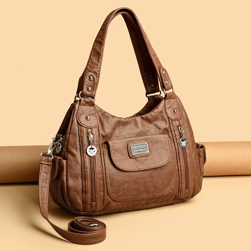 Sac à Main Rétro en Cuir Souple pour Femme