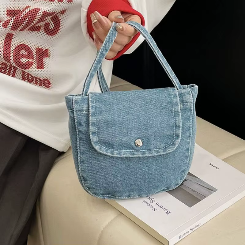 Sac à bandoulière en jean tendance pour femme – Sac à main polyvalent et décontracté pour le quotidien