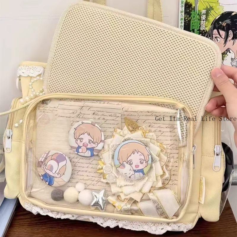 Italife nouvelles femmes mignon dentelle Ita sac avec perle arc fille Kawaii Itabag avec insérer pour épingle affichage