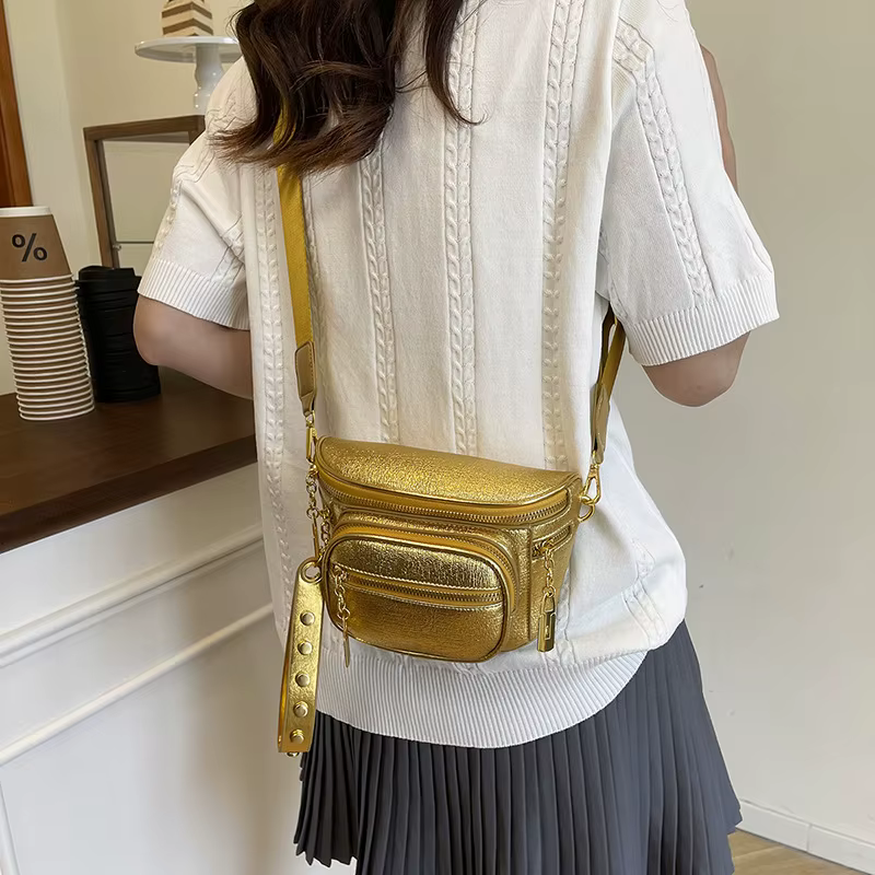 Sac bandoulière multi-couches zippé tendance