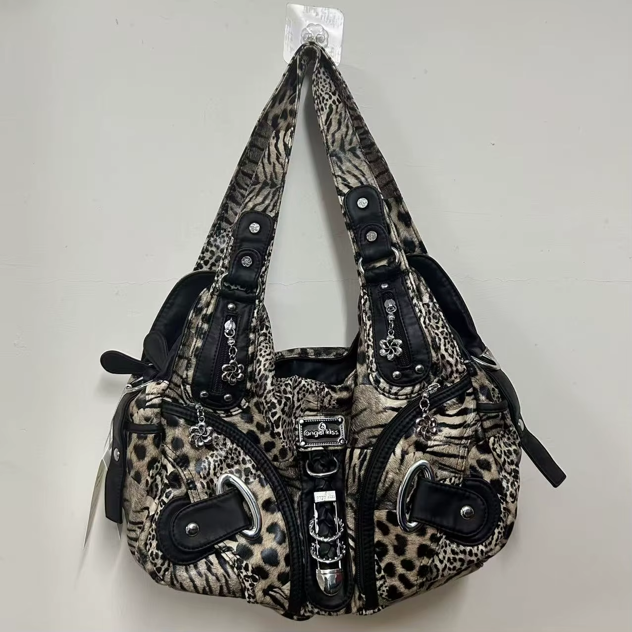 Femmes sacs à main léopard sac à bandoulière poignée supérieure sac