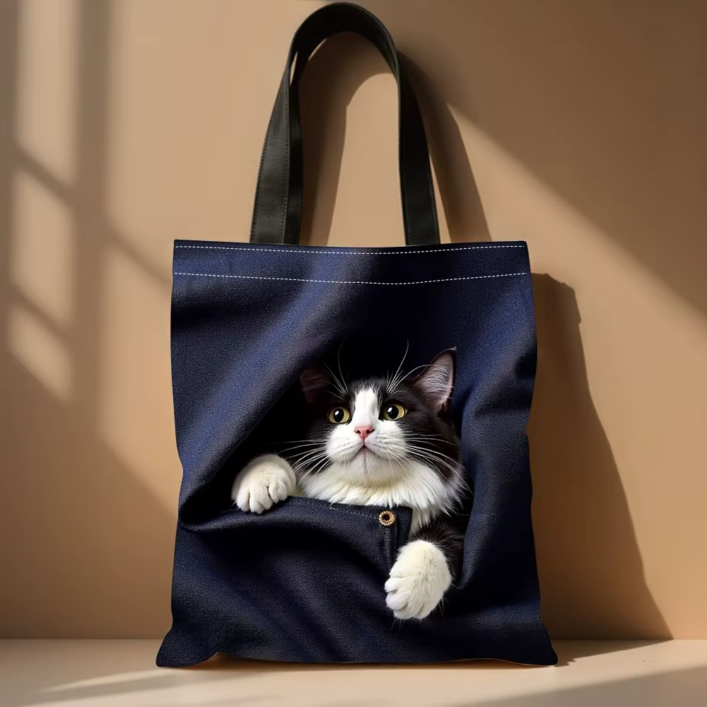 Chihuahua Peeking hors de poche motif sac à main mignon chat fourre-tout sacs pour le Shopping