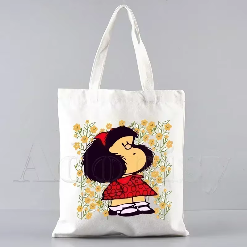 Mafalda – sac de shopping en toile pour femmes des années 90