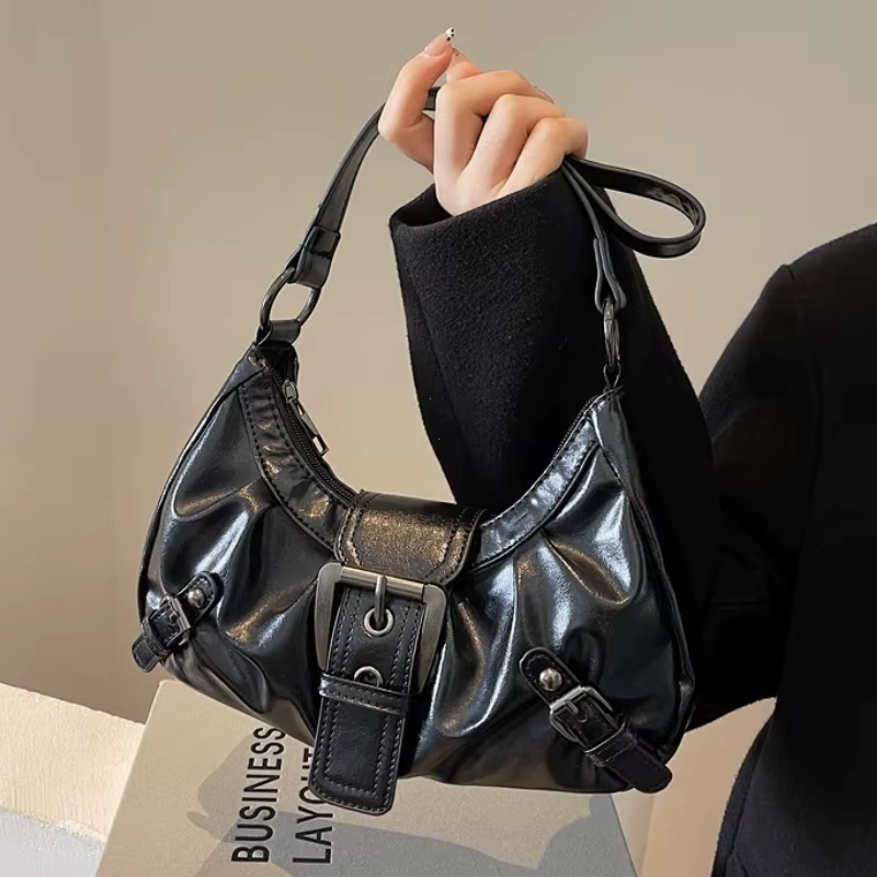 Y2K – sac à bandoulière Hobo plissé rétro pour femmes