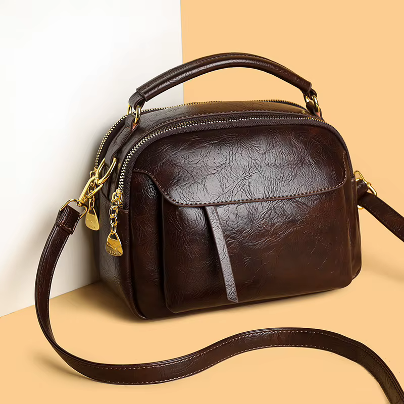 Vintage huile cire dames femmes épaule sacs à bandoulière de haute qualité femme Sac fourre-tout concepteur plusieurs