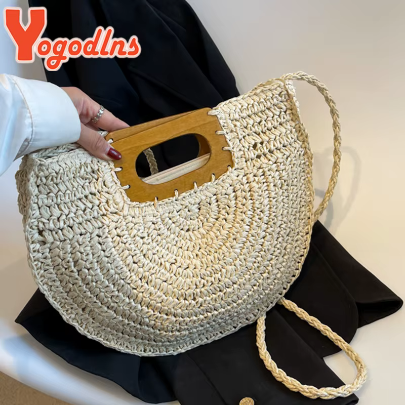 Sac de paille minimaliste pour femmes