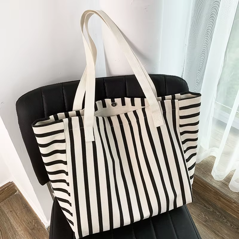 Nouveau sac fourre-tout de plage mode femmes toile été grande capacité rayé sac à bandoulière