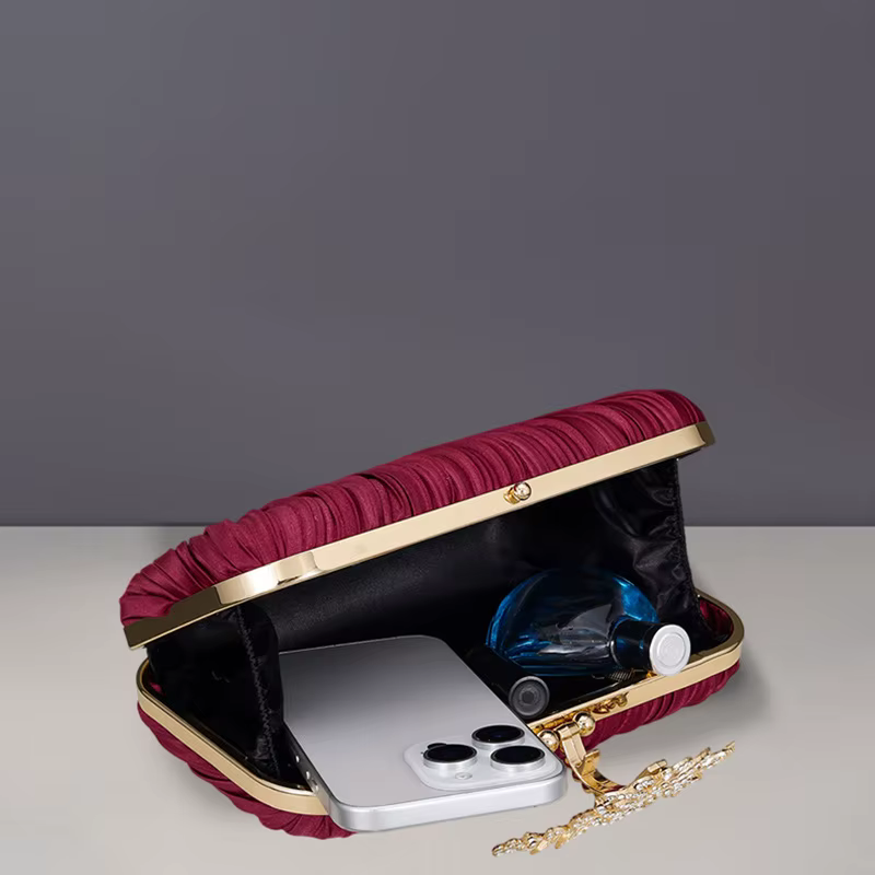 Nouvelle pochette de soirée plissée haut de gamme pour femme