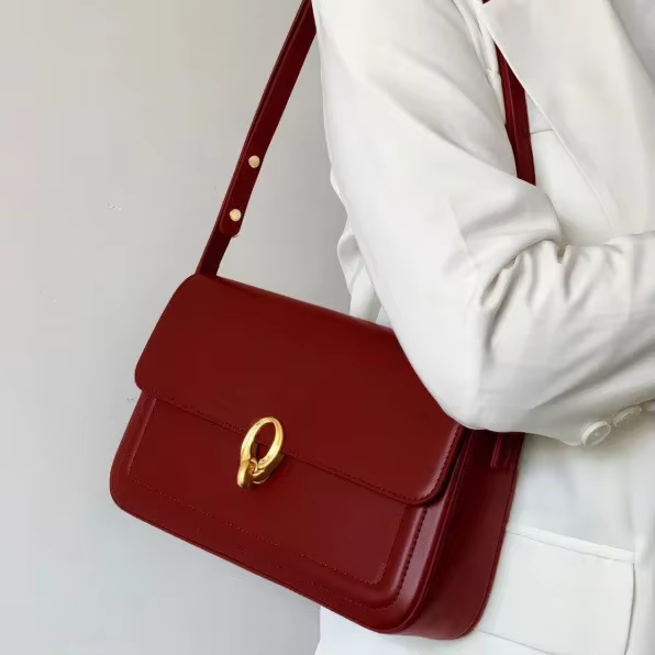 Sac à main de mariée rouge rétro de haute qualité