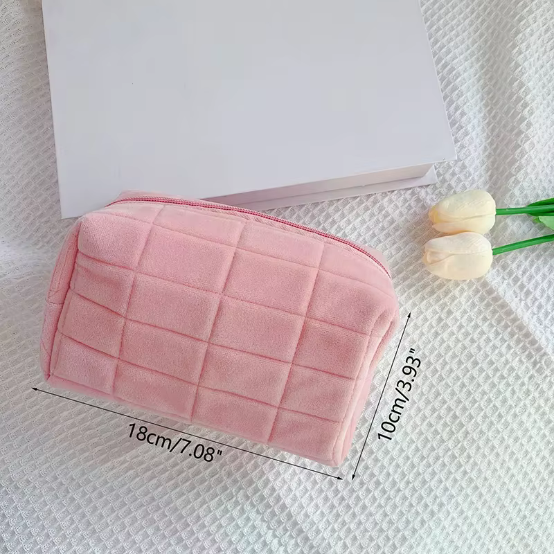 Sac à maquillage en fourrure mignon pour femmes