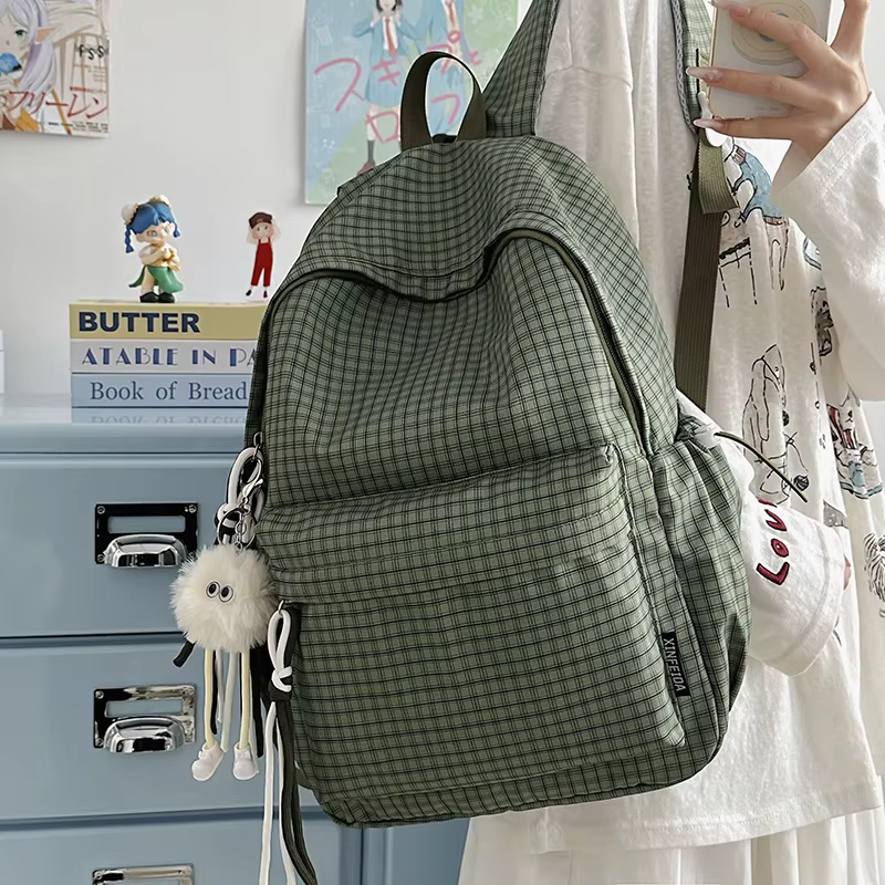 Sac à dos de voyage à motif quadrillé original