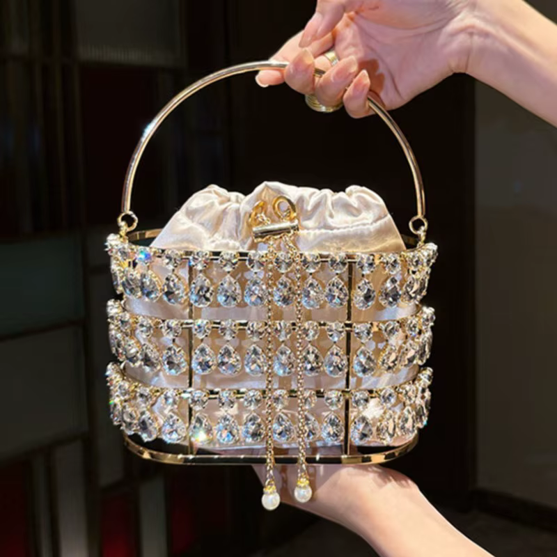 Strass pochette sac à main femmes Boutique tissé