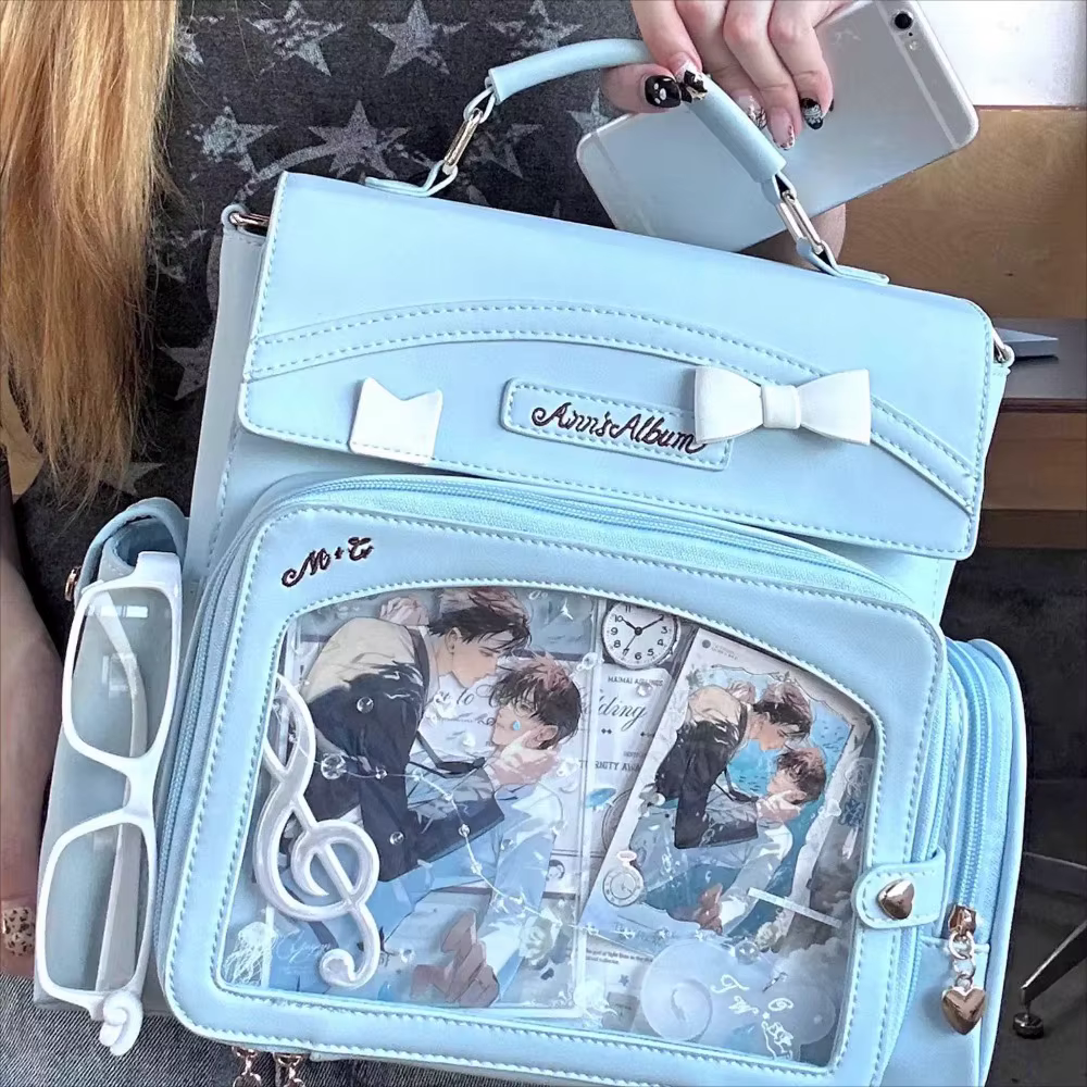 Mode arc Original Mochilas Mujer mignon rétro Mochila carré Ita sac Transparent Bolsas multi-fonction Jk sac à dos