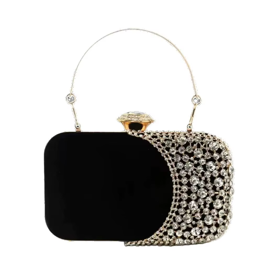 Pochette de soirée rétro diamant intégré pour femmes
