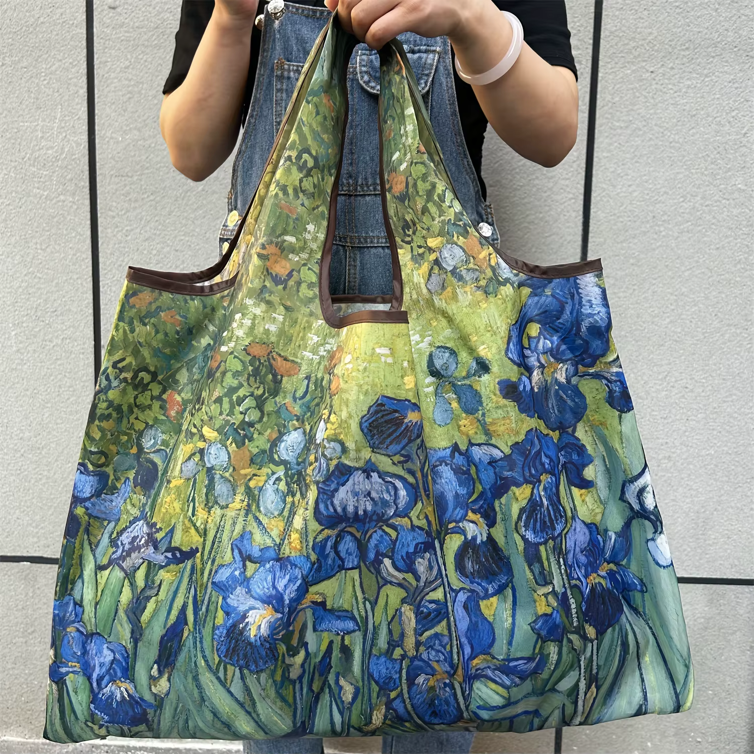Grand sac fourre-tout Chic Iris Flower