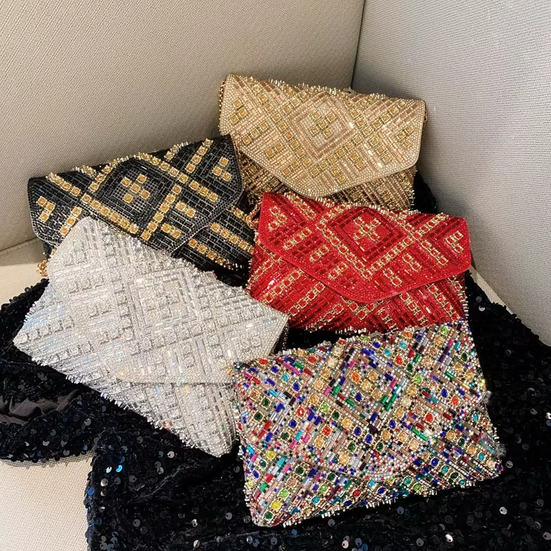 Strass soirée pochette 2025 diamant femmes Banquet fête de mariage mode messager sac à main chaîne petit sac à bandoulière