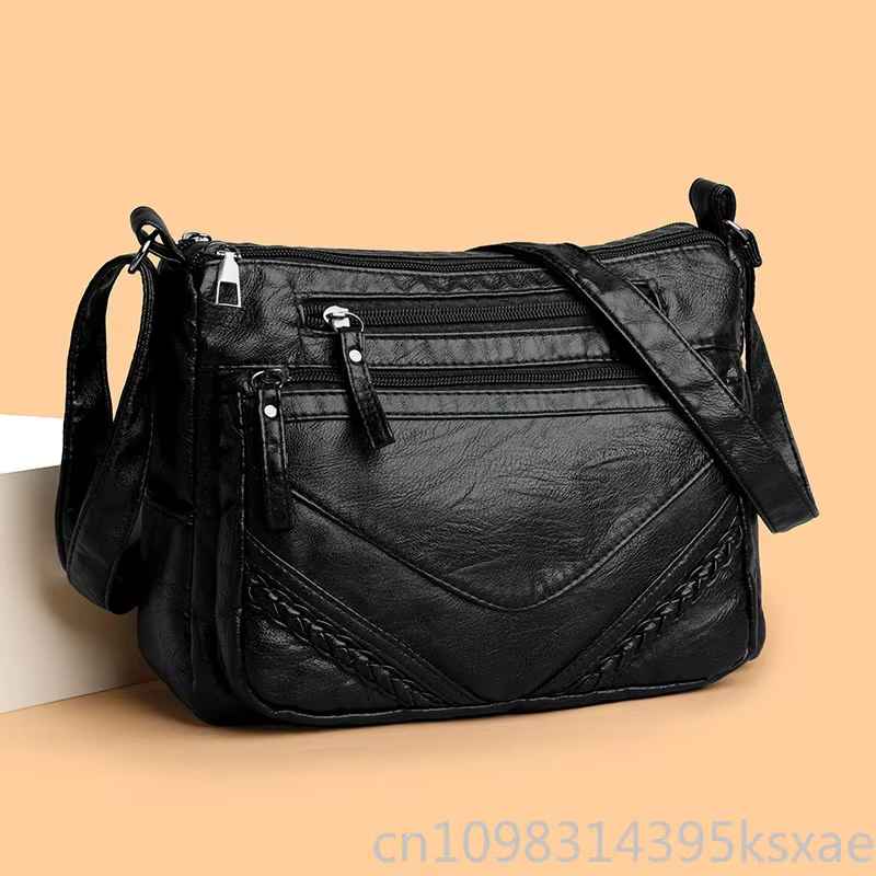 Sac bandoulière pour femme en cuir souple lavé