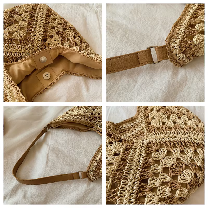 Sac bandoulière tissé style bohème pour femme
