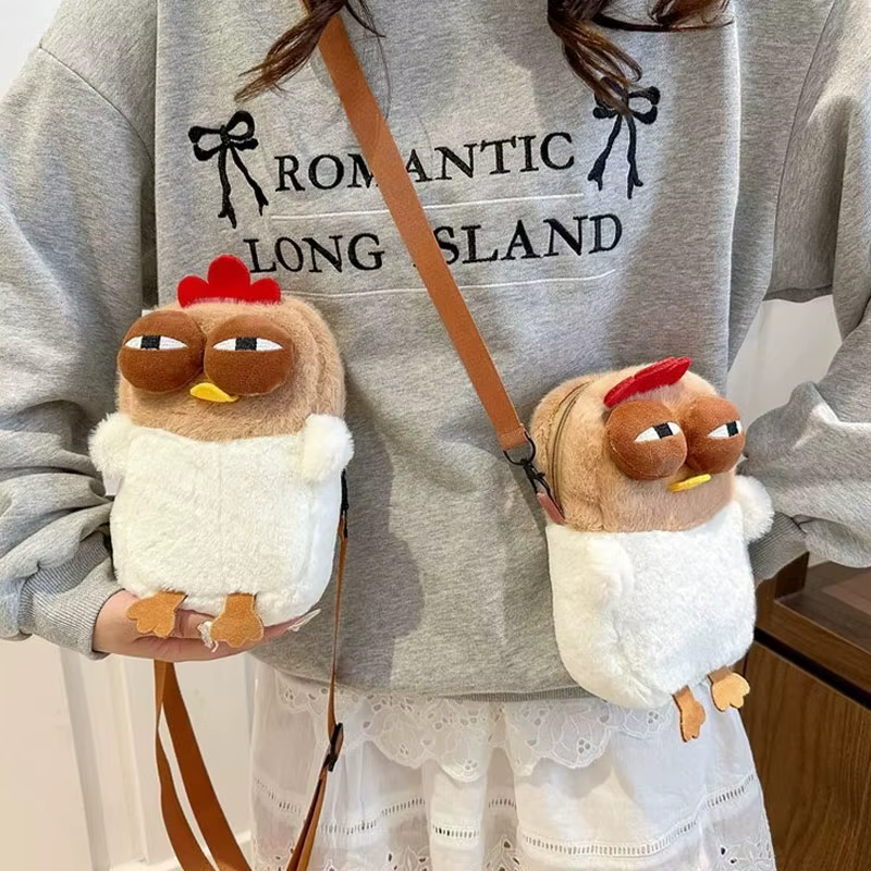 Sac à bandoulière unique et amusant en forme de poulet Gugu