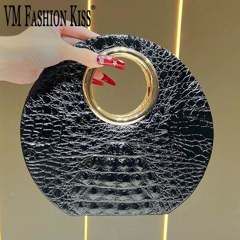 Sac à main rond motif Crocodile pour femmes