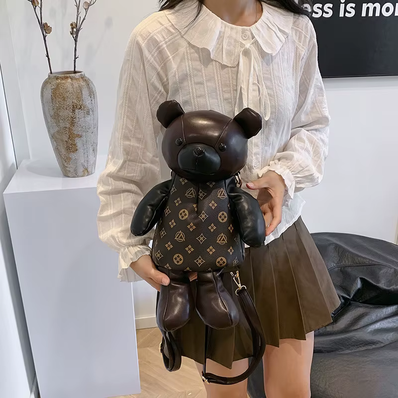 Nouveau Sac à Dos Designer 2026 pour Femme – Sac d'École Ours Mignon de Haute Qualité