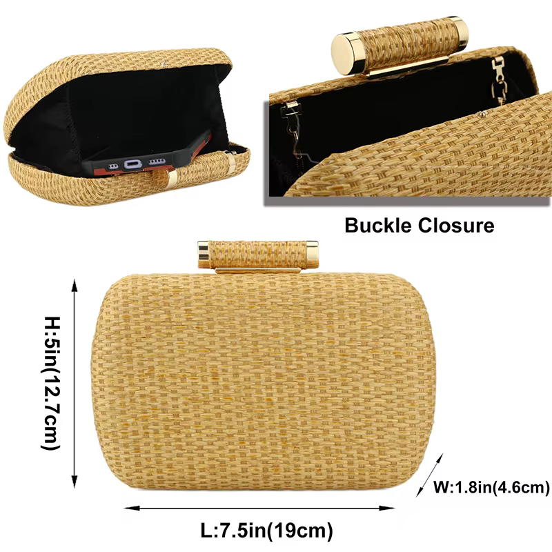 Pochette en paille pour femmes