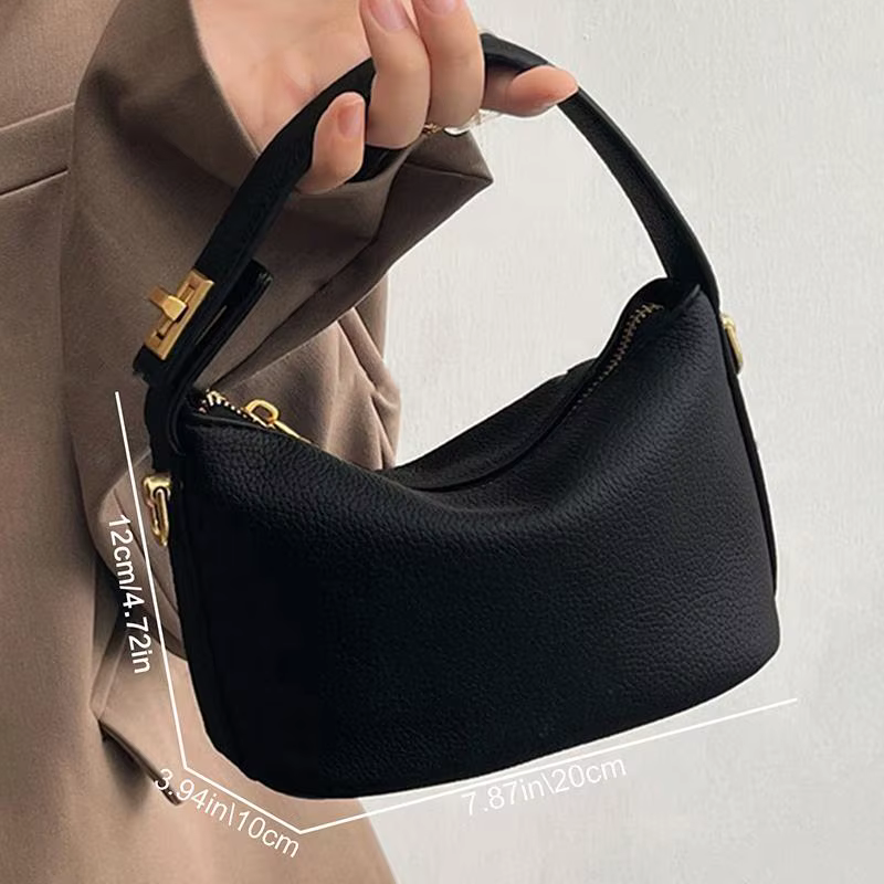 Sac à main rétro intemporel en cuir souple de qualité supérieure