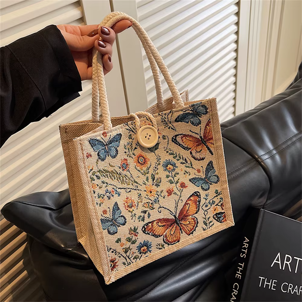 Sac en toile imprimé papillon