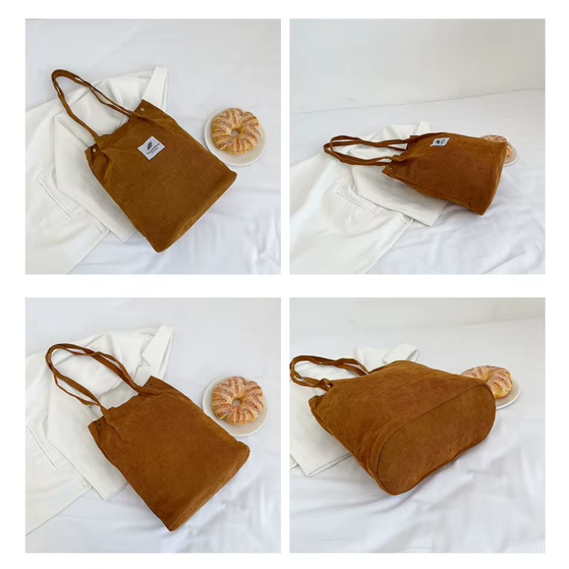 Sac à Main en Velours Côtelé pour Femme
