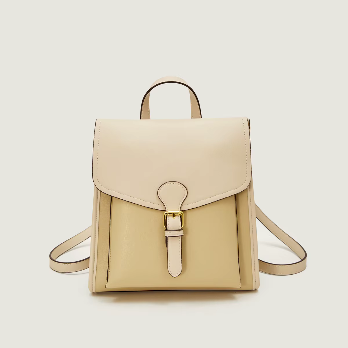 Sac à dos en cuir bicolore pour femme