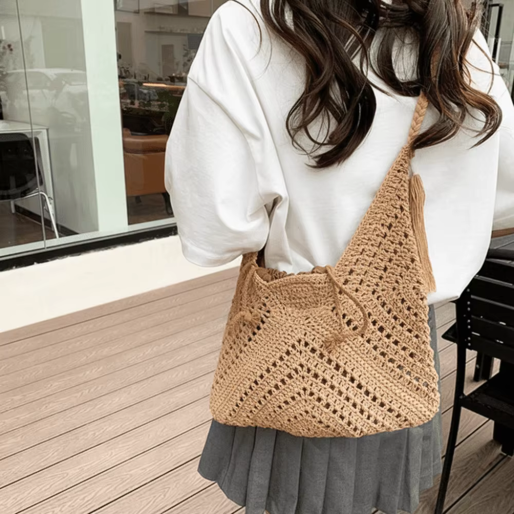 Sac à bandoulière bohème simple en tricot