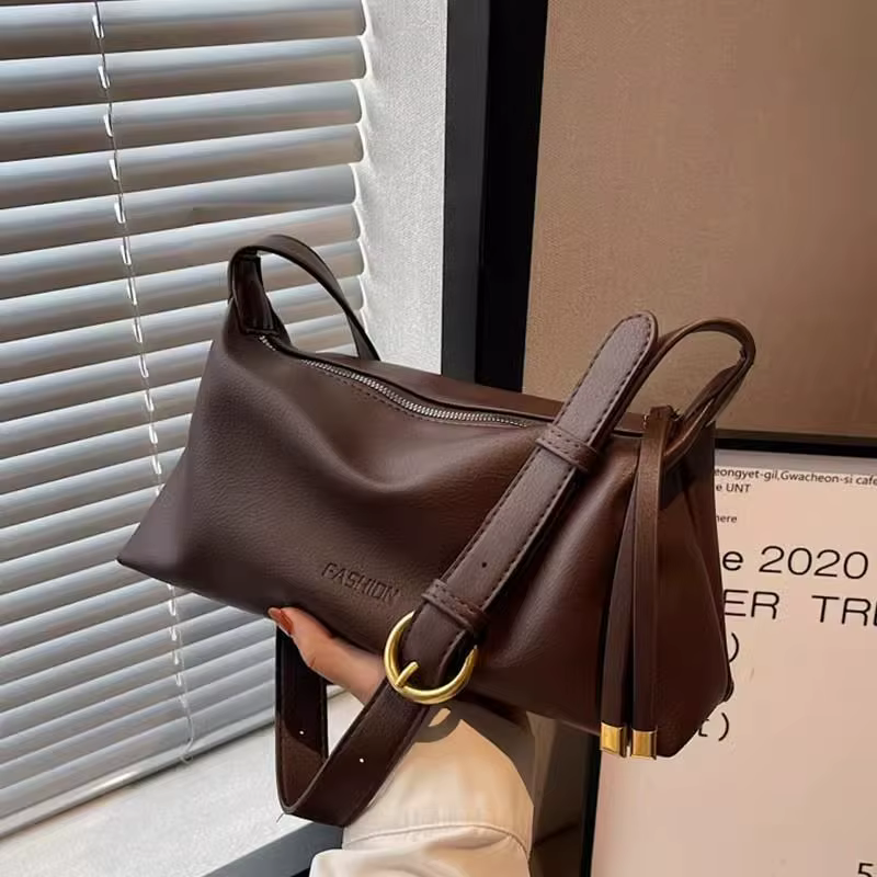 Sac à bandoulière en cuir PU souple pour femmes