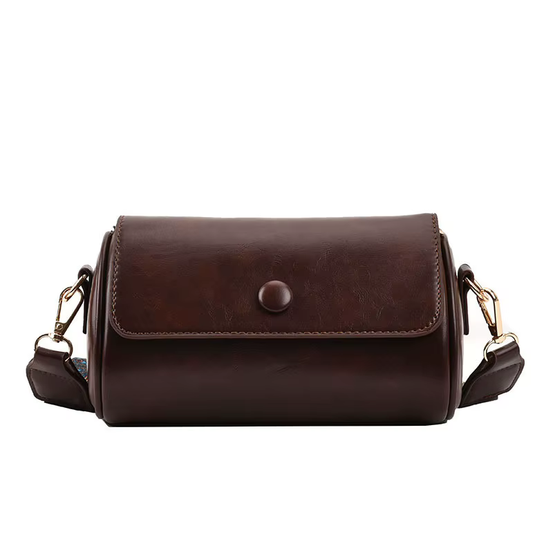 Sac cylindrique vintage 2025 pour femme – Design de petite niche