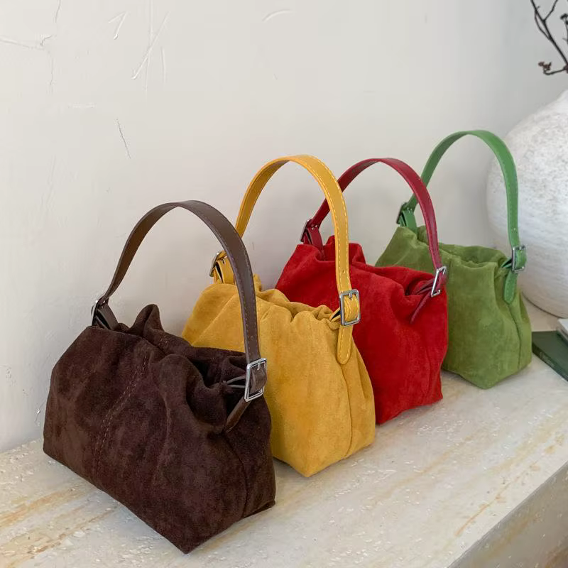 Sac à main rétro en daim pour femme