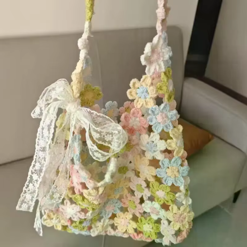 Sac tissé à la main en crochet