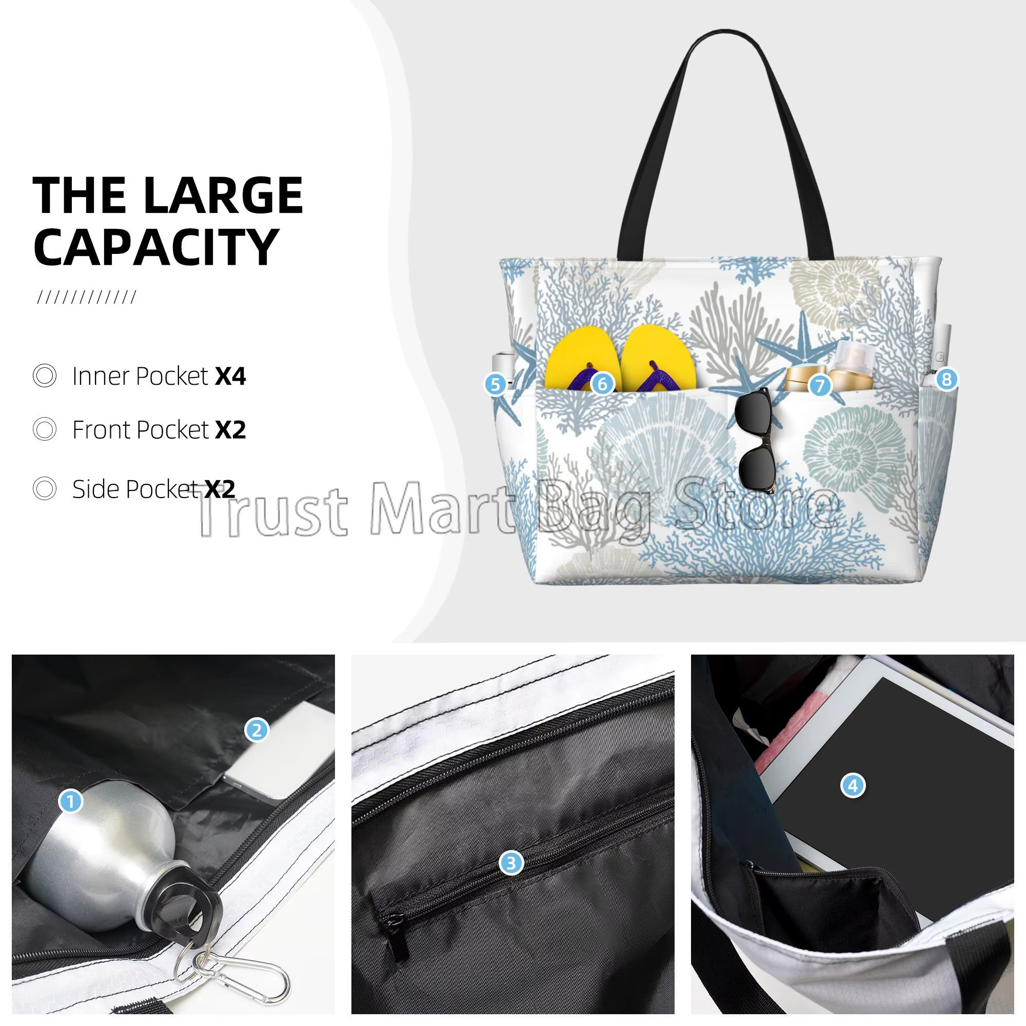 Grand sac de plage étanche pour femme